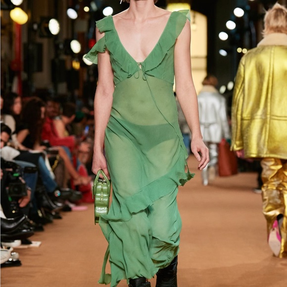 Coach Asymmetrical Green Dress